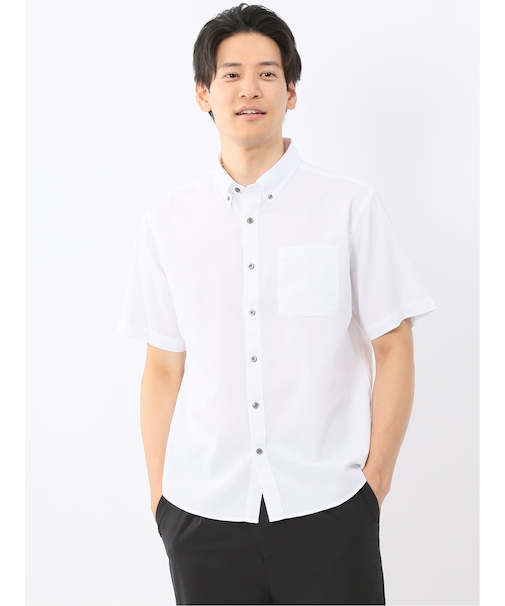綿100% ドビー ボタンダウン半袖シャツ