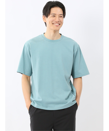 綿100% ロゴ刺繍 クルーネック半袖Tシャツ