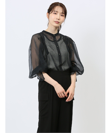 ハンチ/HUNCH シアーバルーン スリーブブラウス