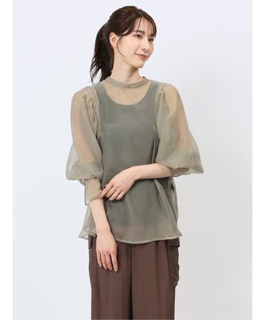 ハンチ/HUNCH シアーバルーン スリーブブラウス