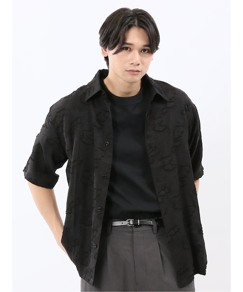 COLINA DAN 半袖シャツ Size.M CM コットンシルクポプリン オープンカラー 半袖シャツ