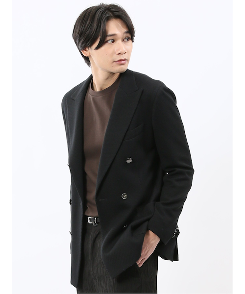 m．f．エディトリアル（m．f．editorial）/【表地ストレッチ】m．f．エディトリアル 綿混ニット ブレザー ダブルジャケット &mall（アンドモール）三井ショッピングパーク公式通販