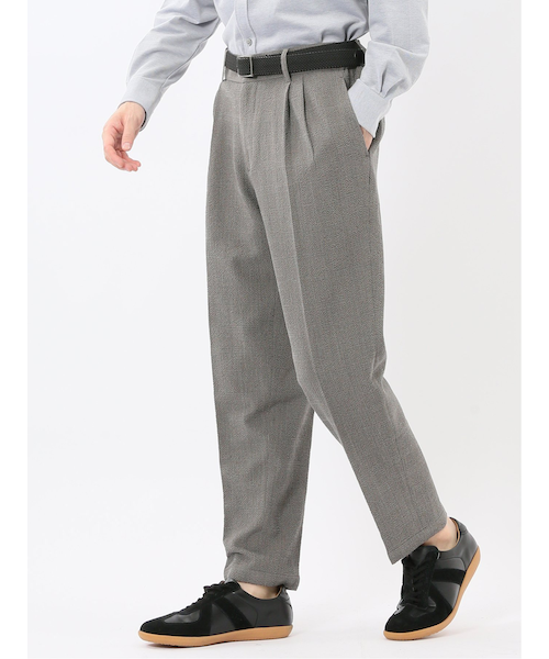 ドットエア レギュラーフィット ノータックパンツ 茶(セットアップ可能