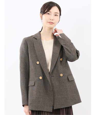 ストレッチウォッシャブル シャーク リラクシング ダブルジャケット こげ茶(セットアップ可能)