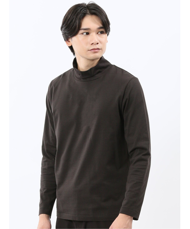 【DRESS T-SHIRT】シルケットスムス ハイネック 長袖Tシャツ