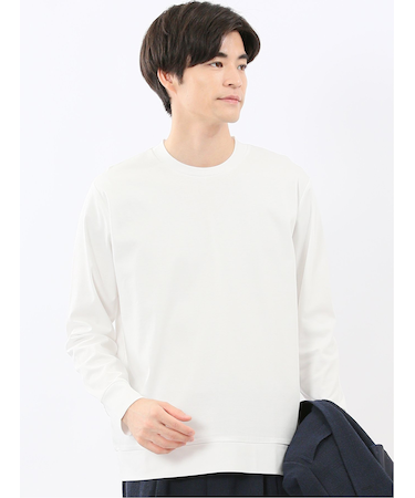 【DRESS T-SHIRT】シルケットスムス スロープネック 長袖Tシャツ