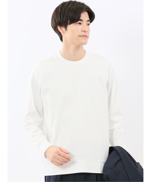 【DRESS T-SHIRT】シルケットスムス スロープネック 長袖Tシャツ