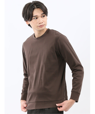 【DRESS T-SHIRT】シルケットスムス スロープネック 長袖Tシャツ