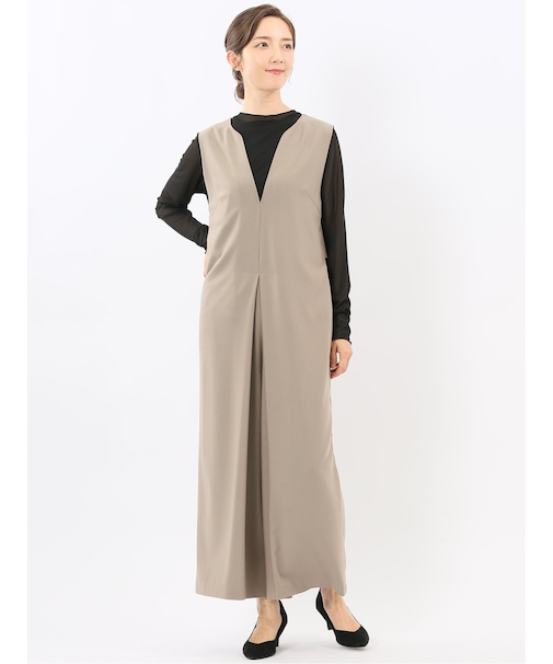 ストレッチウォッシャブル ウーリッシュ サロペット(セットアップ可能)