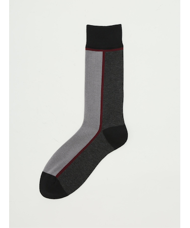 抗菌防臭 1本ストライプ クルーソックス