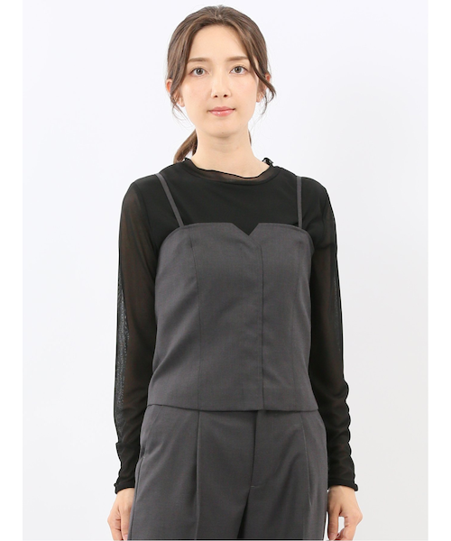 ウォッシャブル クリアツイル ビスチェ グレー(セットアップ可能