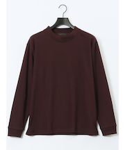 ウェーブジャガード モックネック長袖Tシャツ