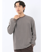 マルチボーダー クルーネック長袖Tシャツ