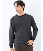 マルチボーダー クルーネック長袖Tシャツ