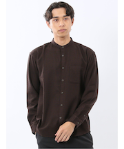 ポートブリッジ/Port Bridge ネルチェック バンドカラー長袖シャツ