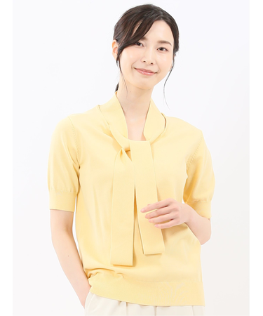 ハンドウォッシャブル 2WAY 半袖ニットプルオーバー