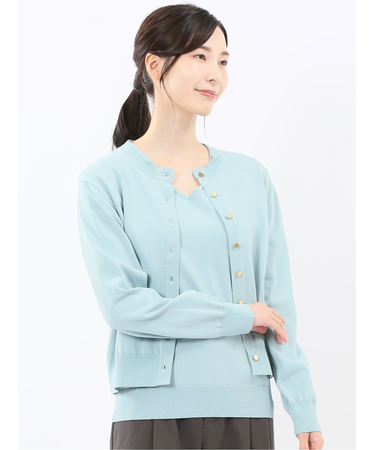 ハンドウォッシャブル クルーニットカーディガン