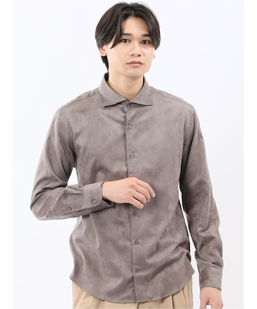 起毛 カッタウェイ長袖シャツ