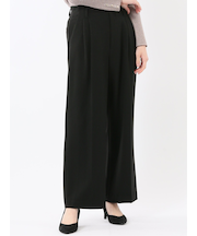 ストレッチ 両面起毛 ツータック ワイドパンツ