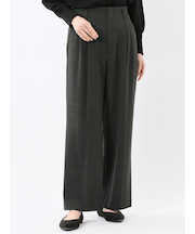 ストレッチ 両面起毛 ツータック ワイドパンツ