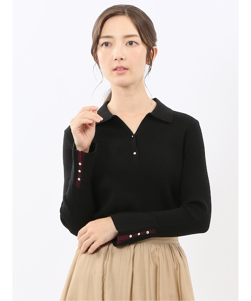 ハンドウォッシャブル リブ ポロニット