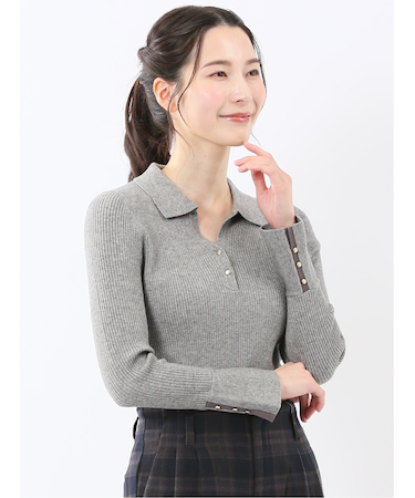 ハンドウォッシャブル リブ ポロニット