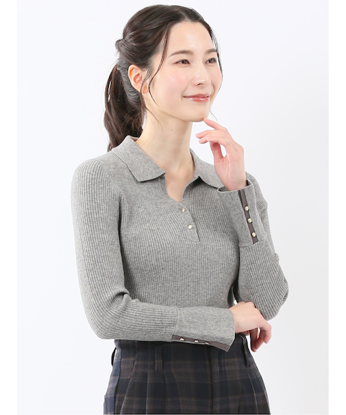 ハンドウォッシャブル リブ ポロニット