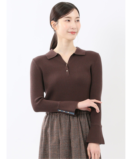 ハンドウォッシャブル リブ ポロニット