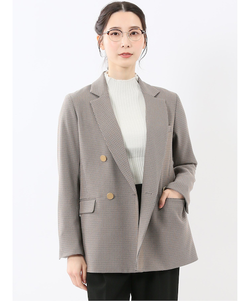 ラナテック メランジツイル ダブルジャケット 紺｜エムエフ