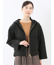 ツイードボンディング フーデッドブルゾン