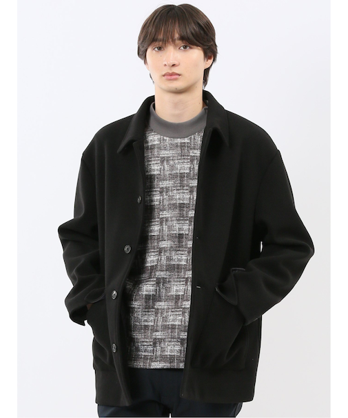 ストレッチメルトン ハーフステンカラーコート