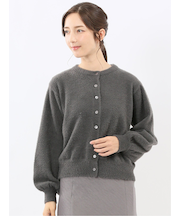 ハンドウォッシャブル フェザー クルーニットカーディガン