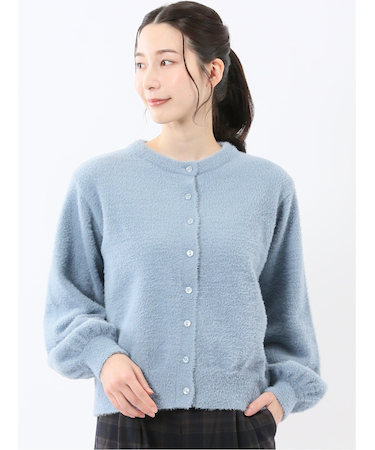 ハンドウォッシャブル フェザー クルーニットカーディガン