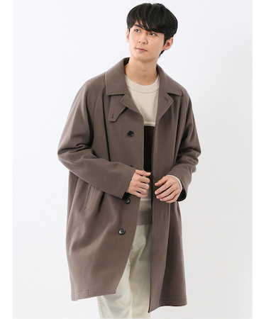 ウール100% リラクシング ステンカラーコート