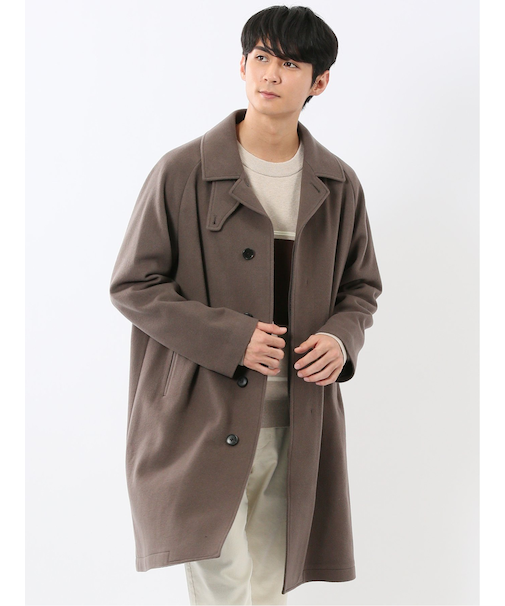 ウール100% リラクシング ステンカラーコート