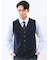 ウォッシャブル ウール混 バーズアイ 前開きベスト