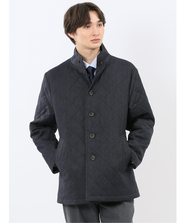 デニム調 中綿キルトコート