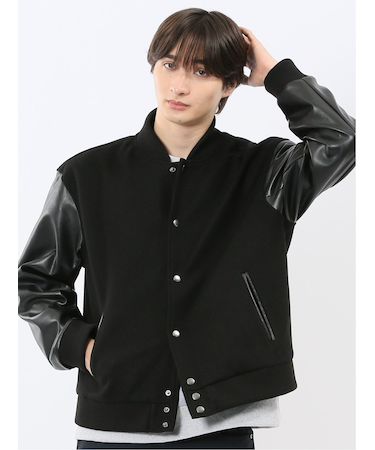 メルトン×合成皮革 スタジャン