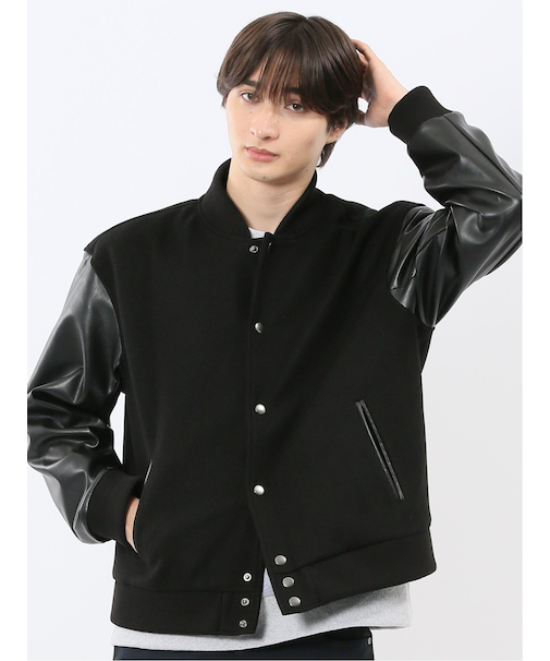 メルトン×合成皮革 スタジャン