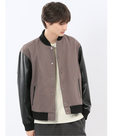 メルトン×合成皮革 スタジャン