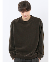 ストレッチ モールジャガード クルーネック長袖Tシャツ