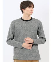 裏起毛ツイル クルーネック長袖Tシャツ