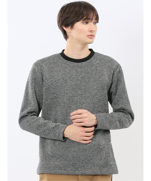 裏起毛ツイル クルーネック長袖Tシャツ