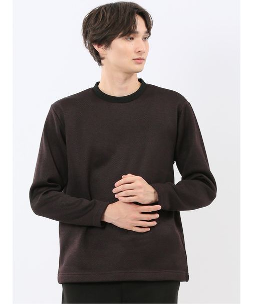 裏起毛ツイル クルーネック長袖Tシャツ