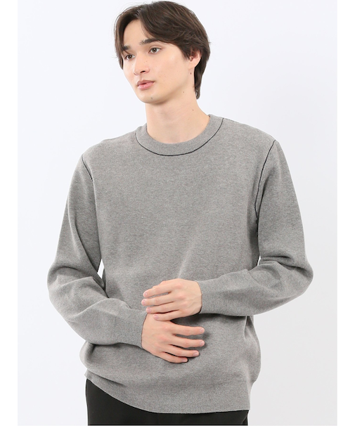 ウォッシャブル ストレッチ クルーニット