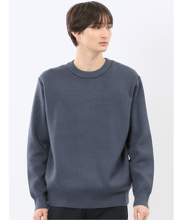 ウォッシャブル ストレッチ クルーニット