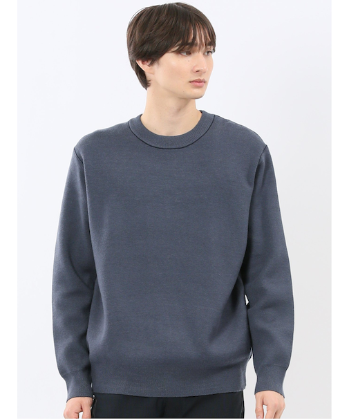 ウォッシャブル ストレッチ クルーニット