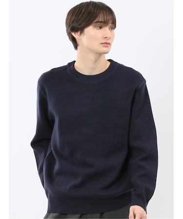 ウォッシャブル ストレッチ クルーニット