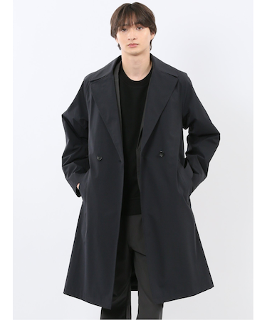 撥水 ストレッチ ライナー付き ダブルトレンチコート