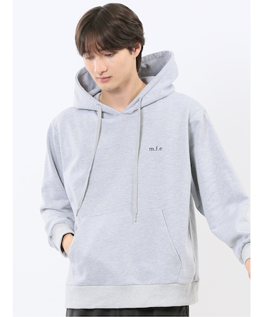 ロゴ刺繍 裏毛スエット プルパーカー